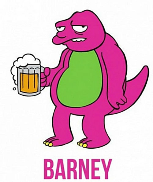 Funny Pictures Of Barney The Dinosaur Drunken