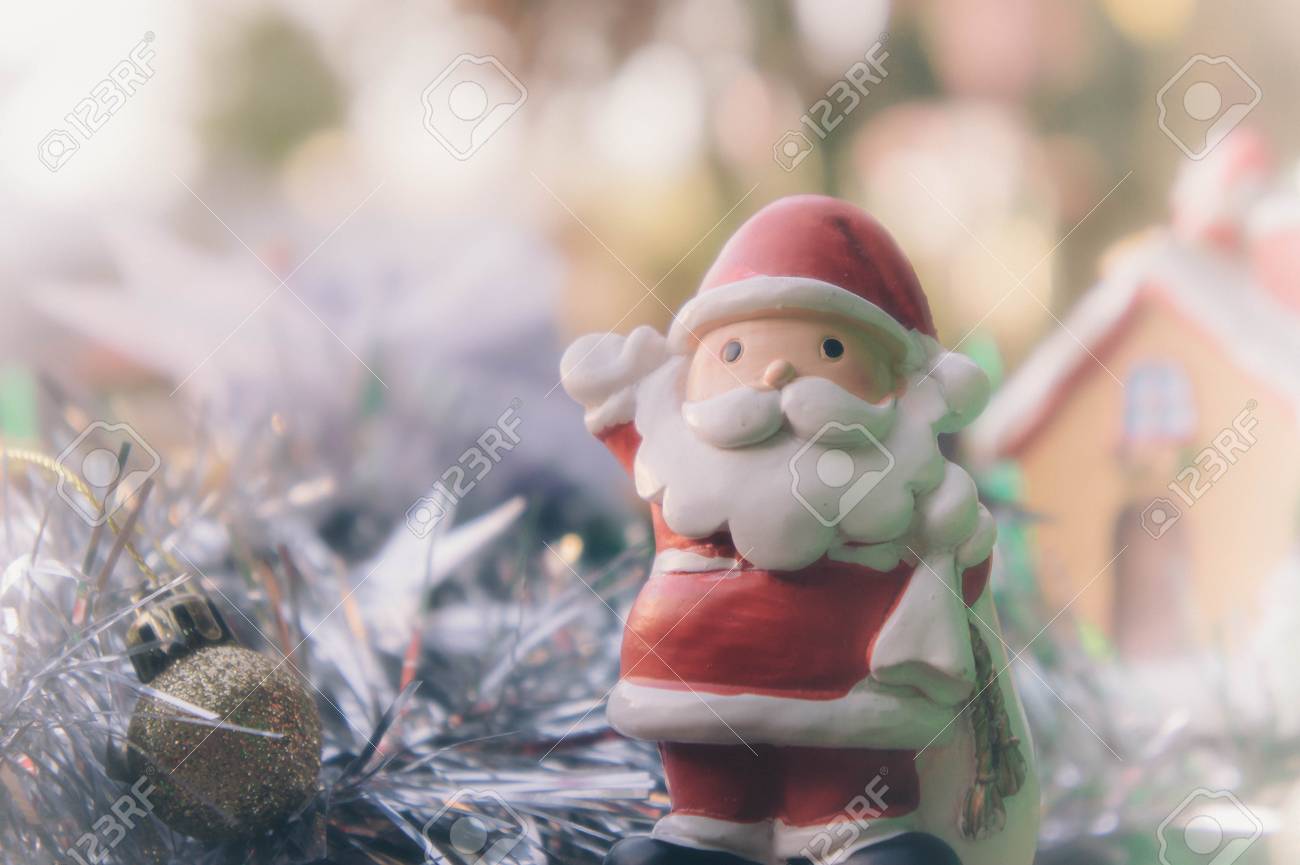 Santa Claus And Chirstmas Background Stock Photo Picture