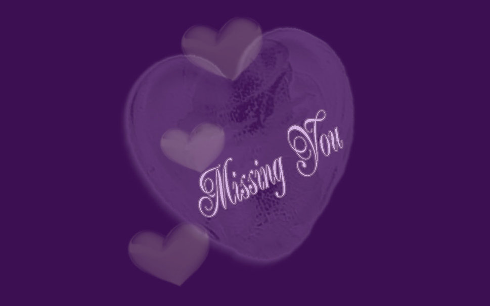 Purple Heart In Missing You Wallpaper