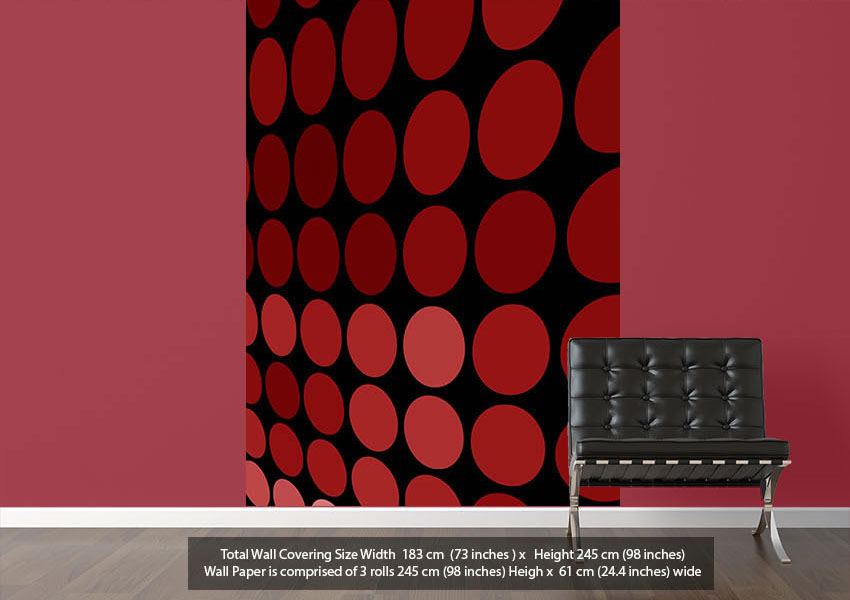 Disco Contemporary Red Wallpaper Printed Wall Paper