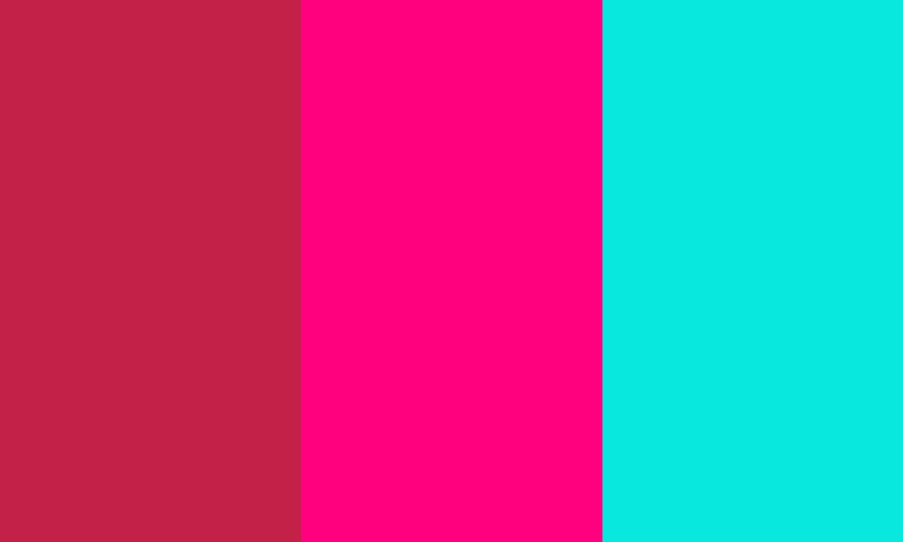 Bright Maroon Pink And Turquoise Three Color Background