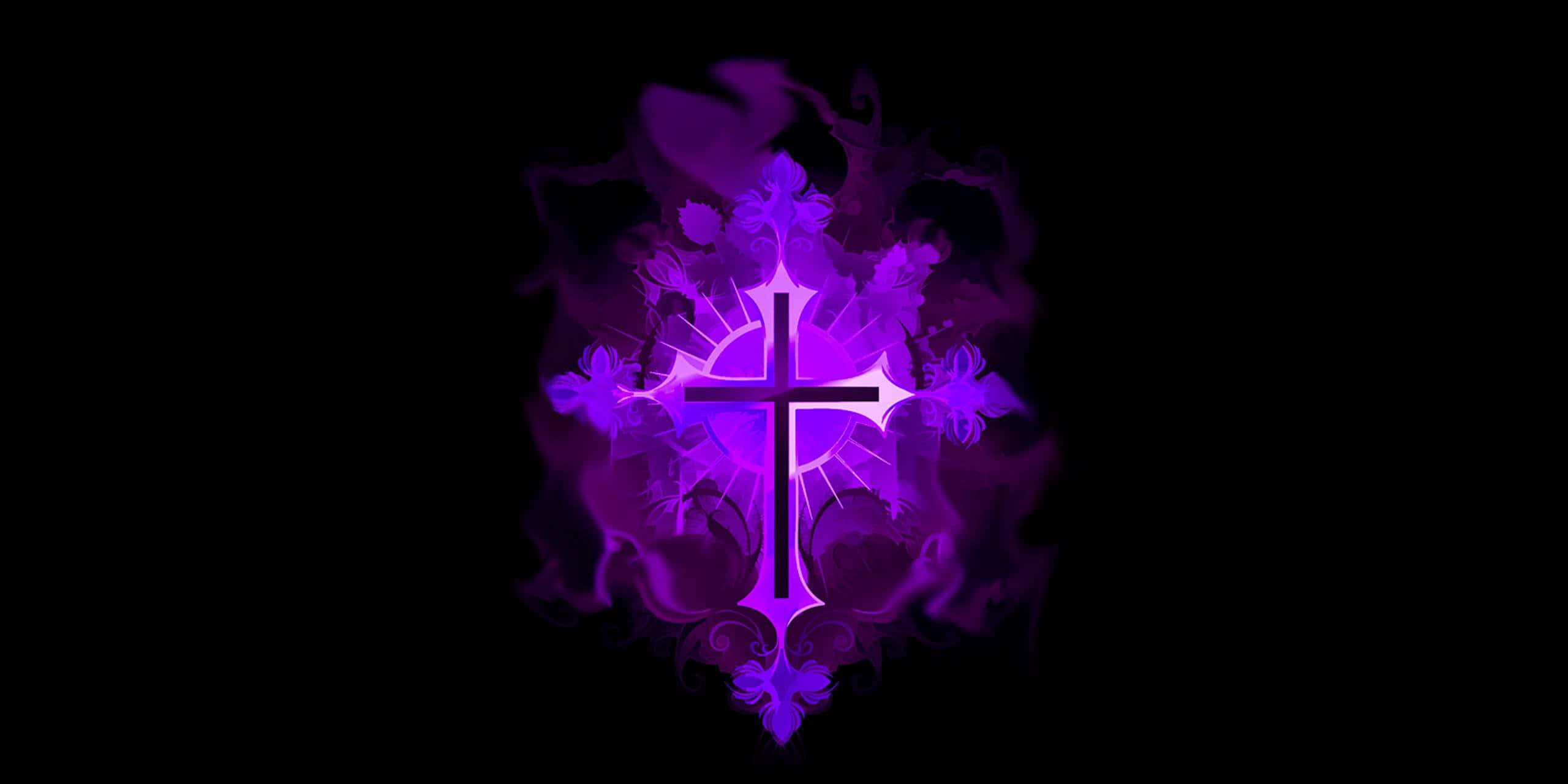 Cute Purple Cross Digital Art Wallpaper