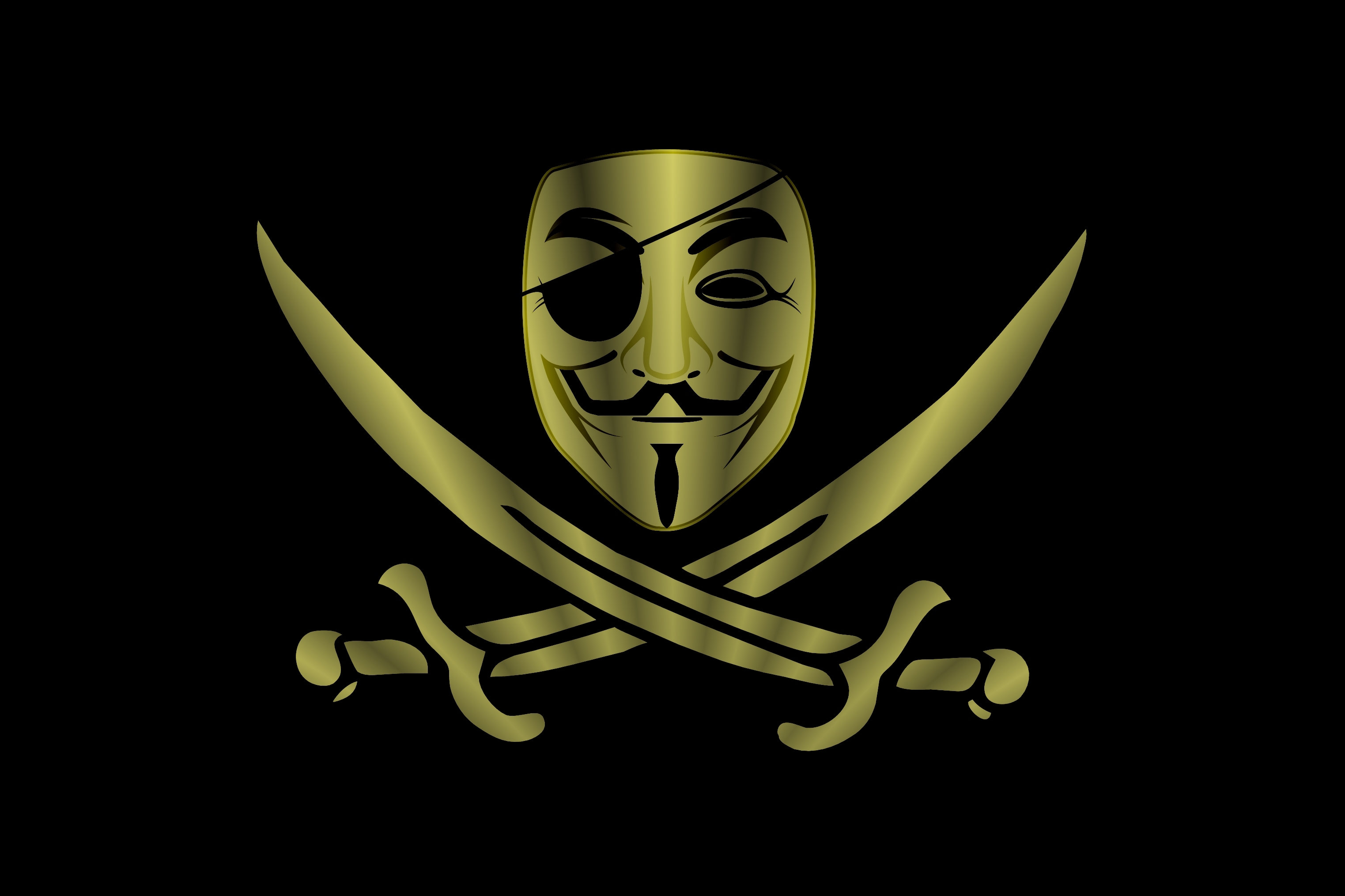 Anonymous Mask Pirate Minimalism Swords Background