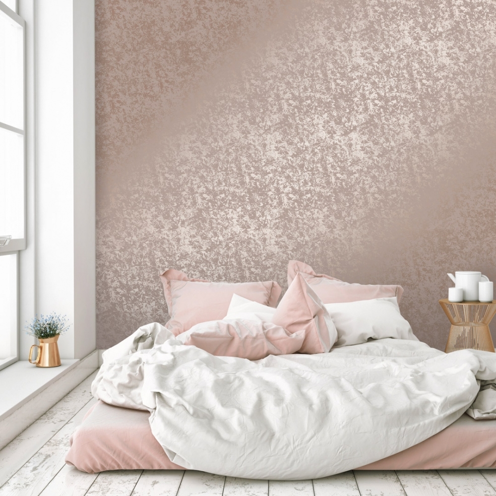 Crushed Velvet Metallic wallpaper in rose gold I Love Wallpaper