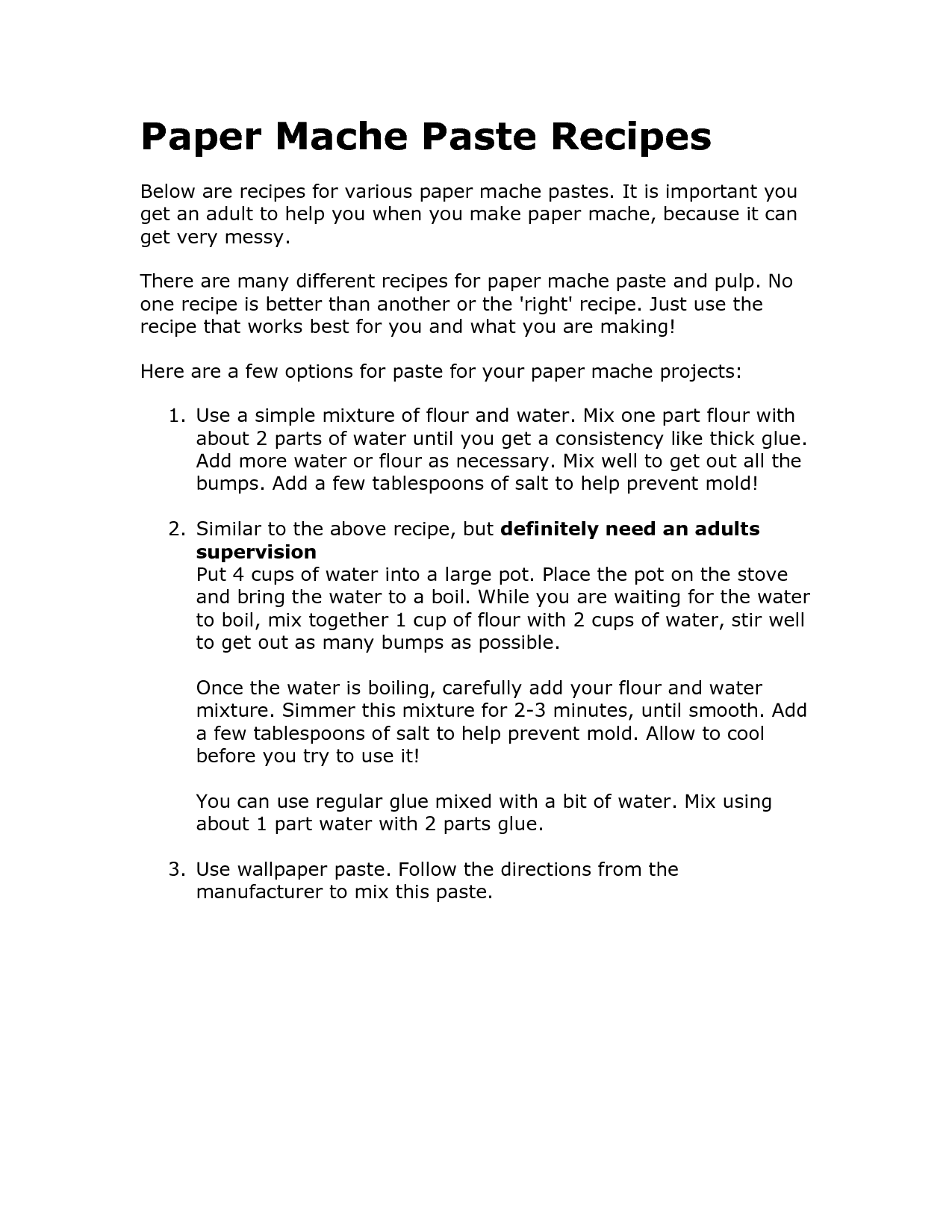 Paper Mache Paste Recipes By Lindahy
