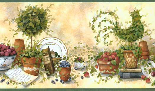 English Tea Garden Wallpaper Border