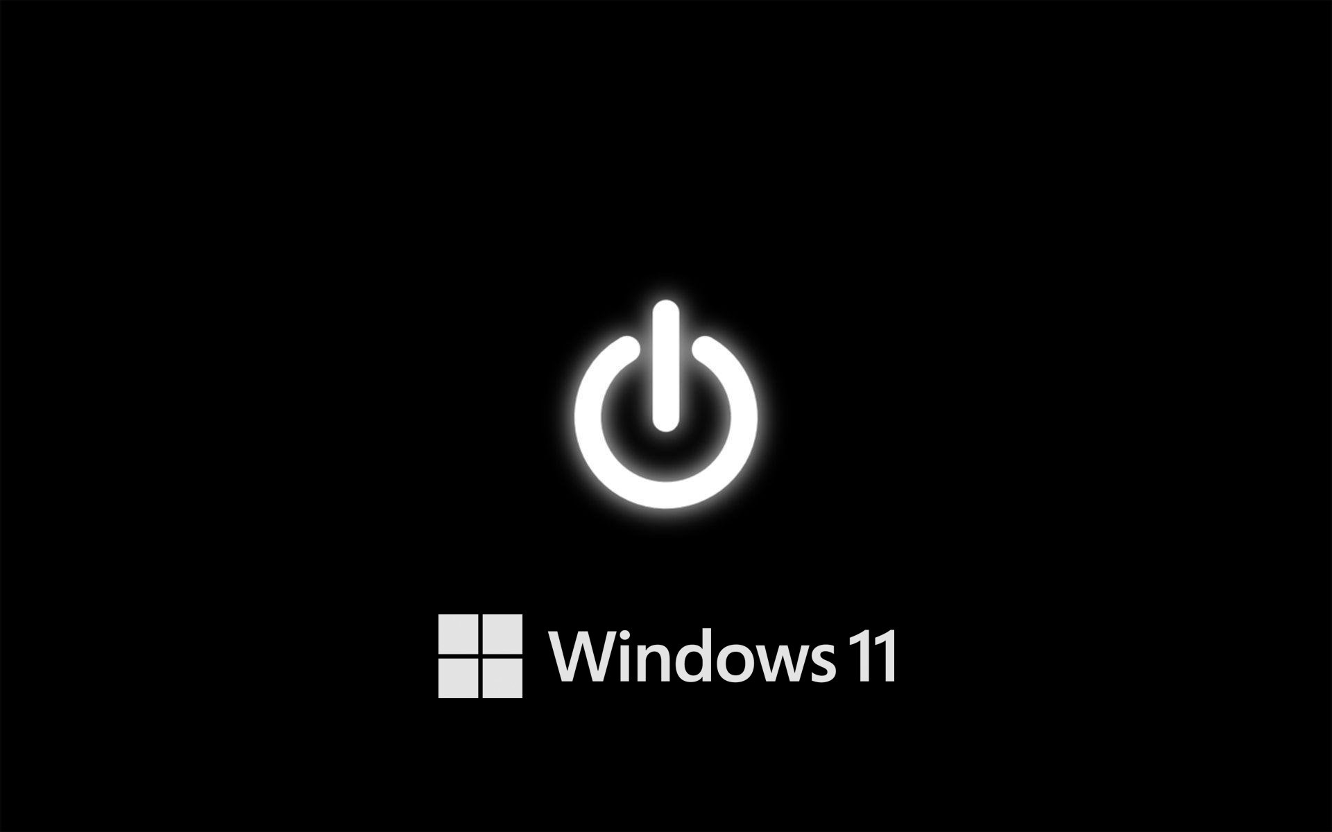 Dark Background For Windows With Power Button And Logo HD