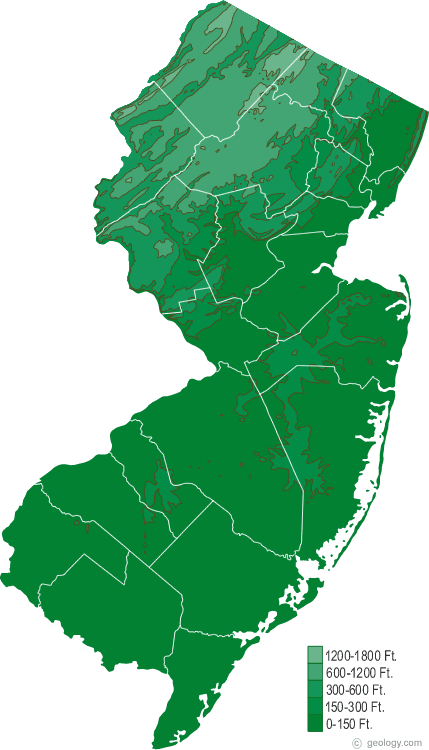 State Map Of New Jersey Usa