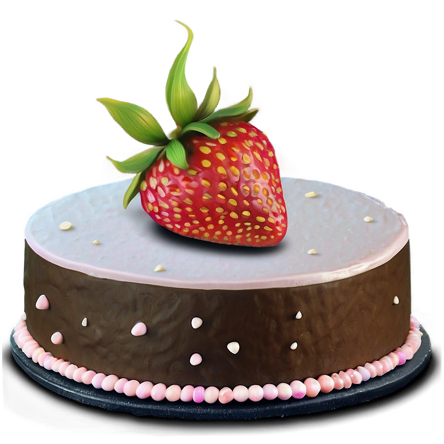 Strawberry Buttercream Cake Png Wallpaper
