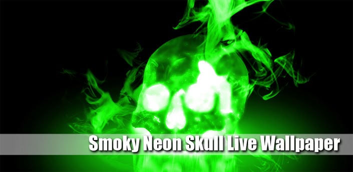 Smoky Neon Skull Wallpaper