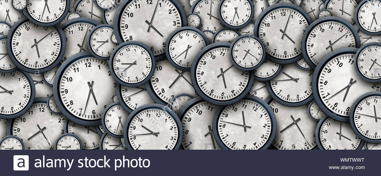 Clock background and time abstract design concept as a group of