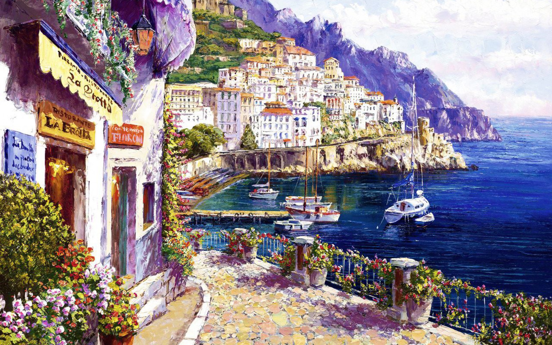 Pretty Amalfi Coast Italy Desktop Pc And Mac Wallpaper