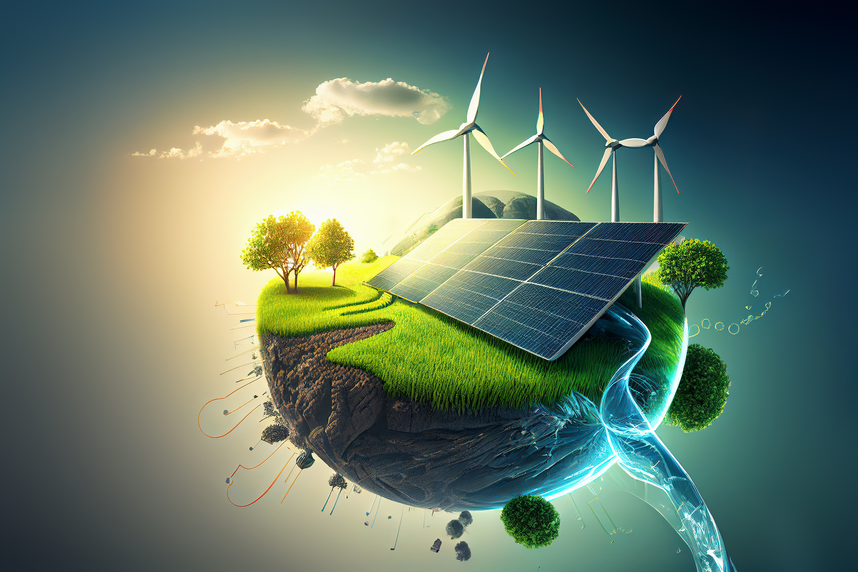Navigating The New Frontier Of Renewable Energy Wallpaper
