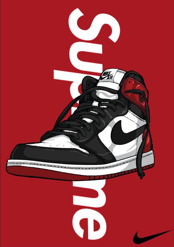 Nike X Supreme Sneakers Wallpaper Jordan Shoes