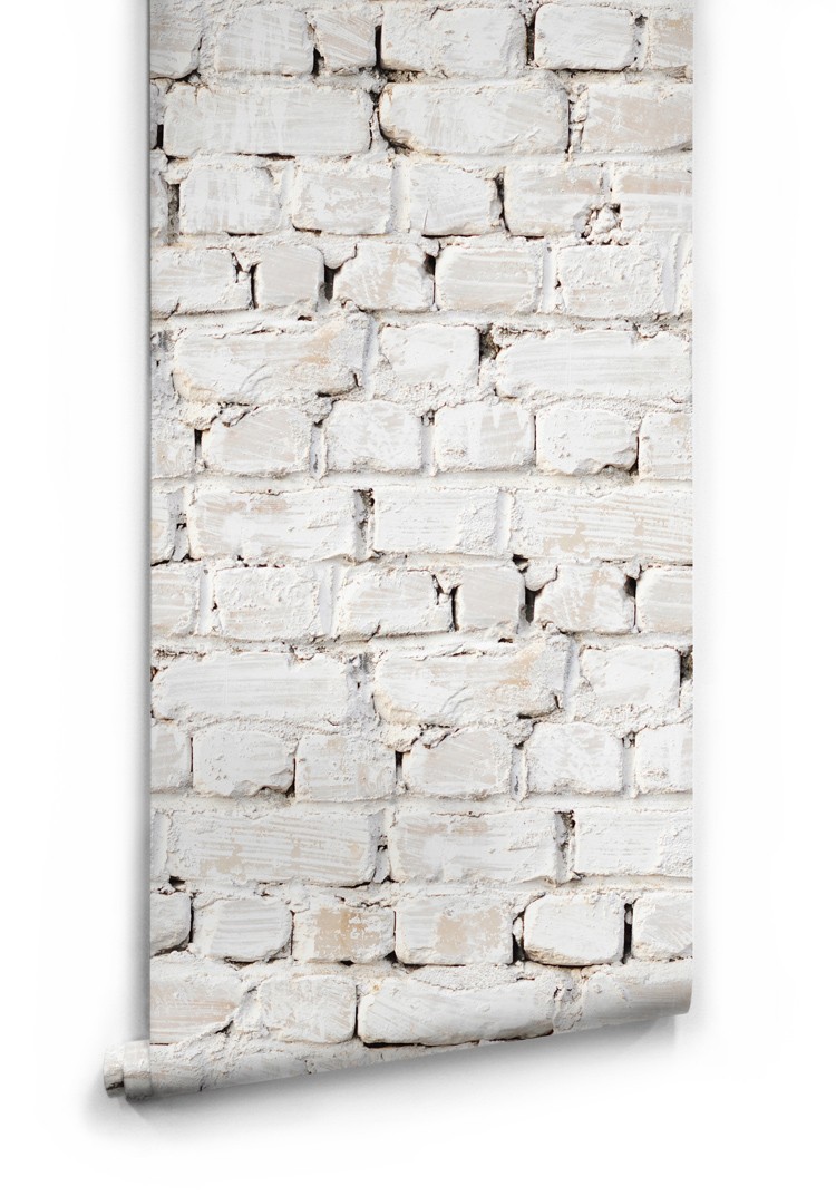 Industrial Interior Design Whitewash Brick Wallpaper