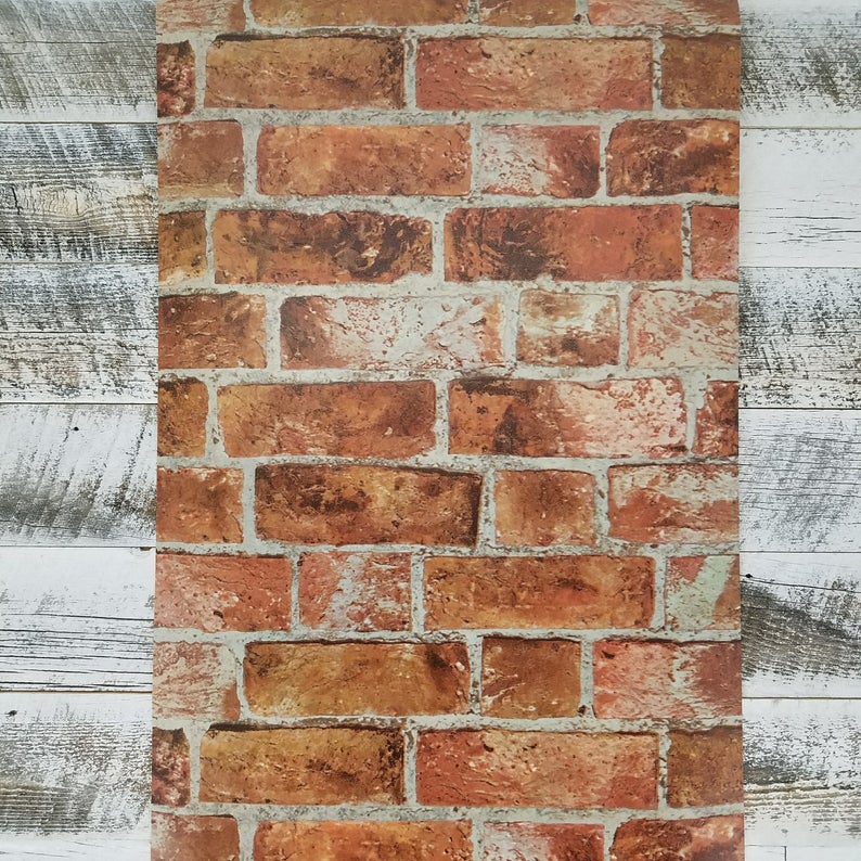 Realistic Embossed Red Industrial Farmhouse Brick Wallpaper