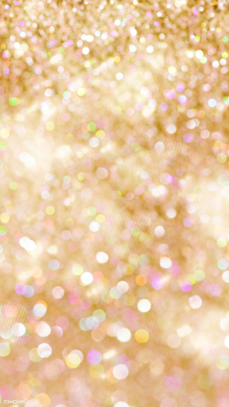 Gold Glitter Bokeh Background Mobile Phone Wallpaper Premium