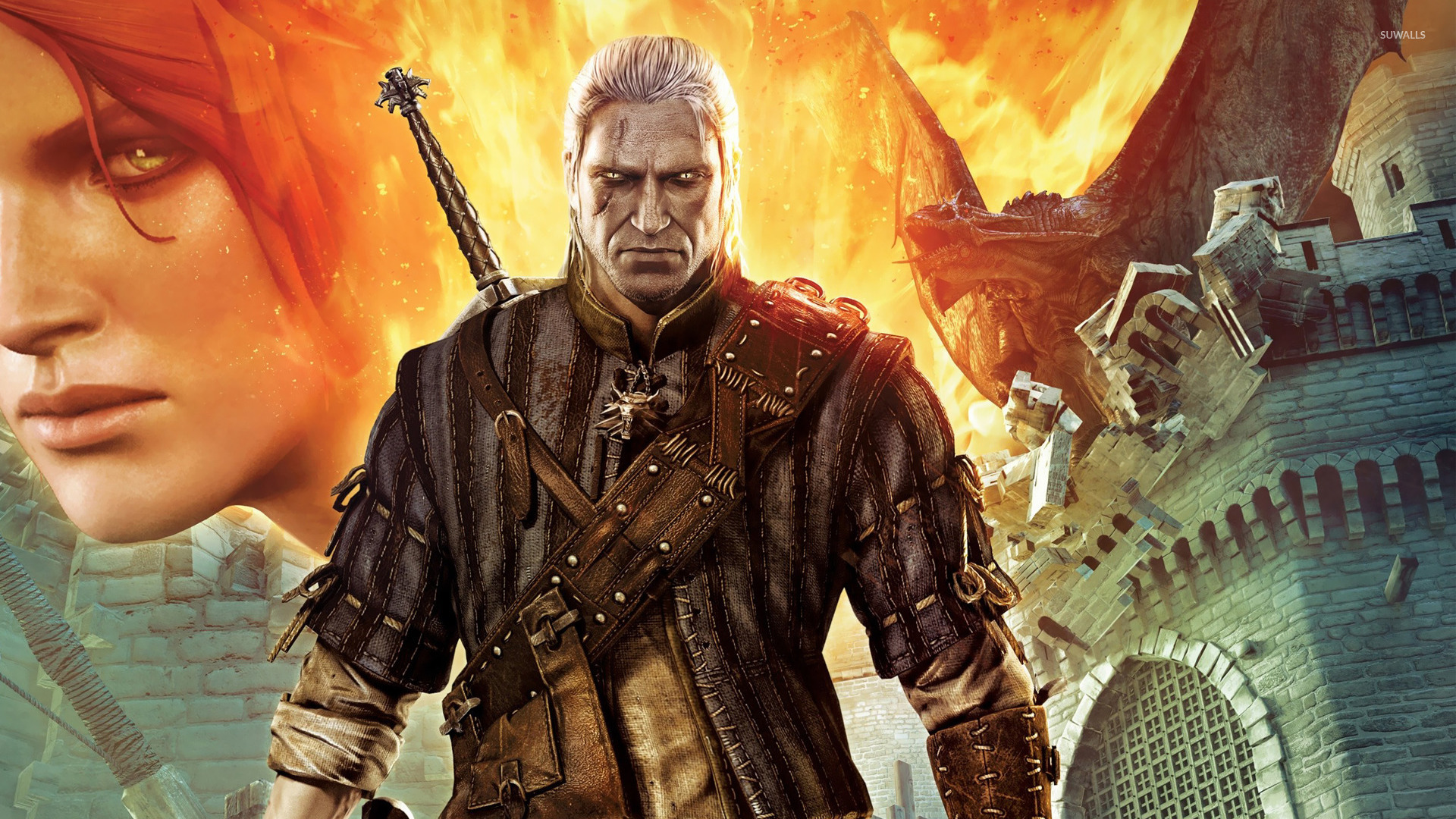 Triss Merigold Geralt The Witcher HD Wallpaper