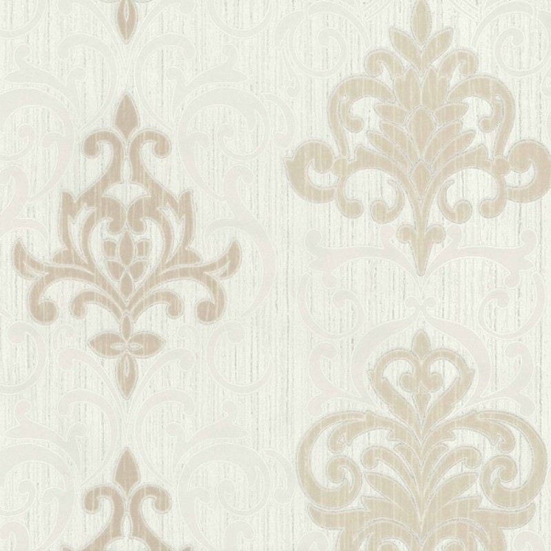 Home Silver Birch Motif Ivory Taupe Blown Vinyl Wallpaper By P S