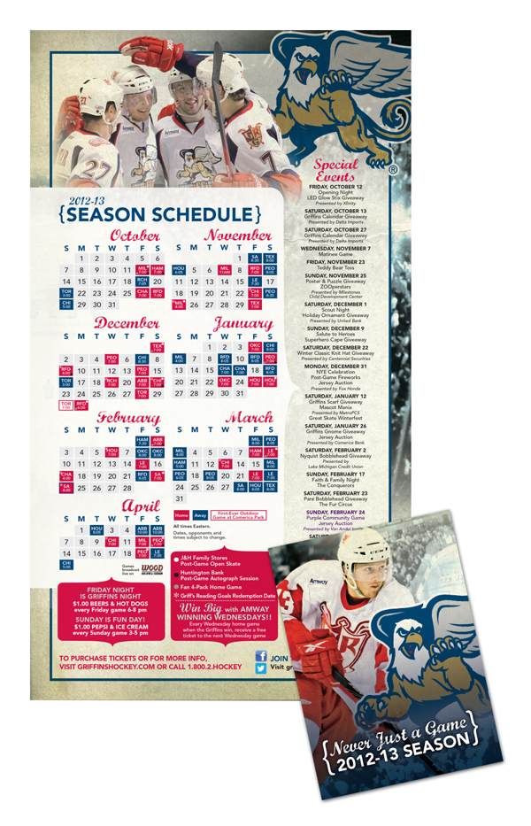 Grand Rapids Griffins Pocket Schedule Griffinshockey
