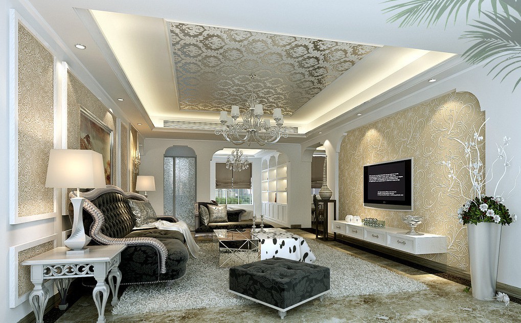 Wallpaper Designs For Living Room 3d House Pictures