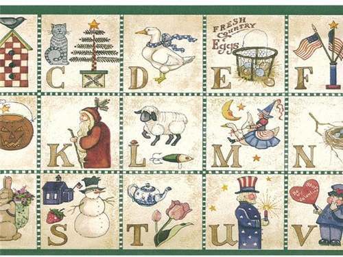 Complete Cute Alphabet Quilt Wallpaper Border eBay