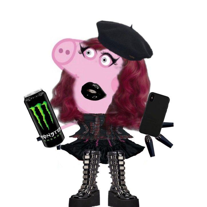 Goth Peppa Pig Edit