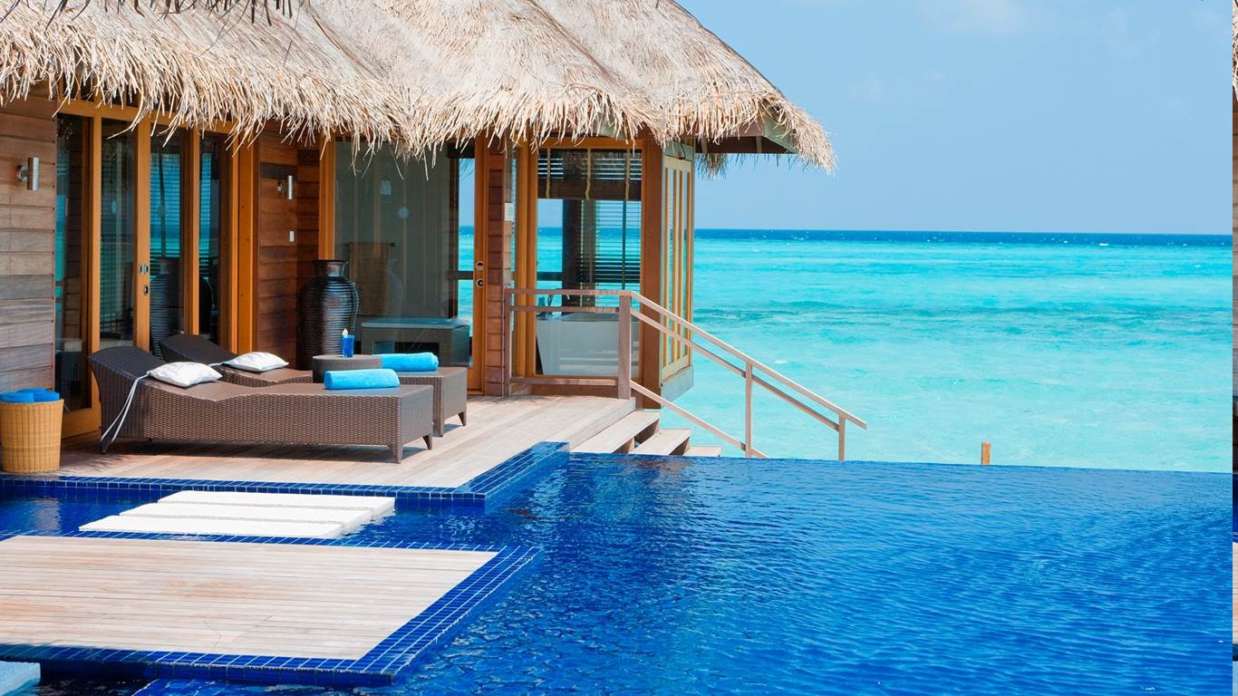 Maldives Resort Swimming Pool Beach Tropical Sea Luxury