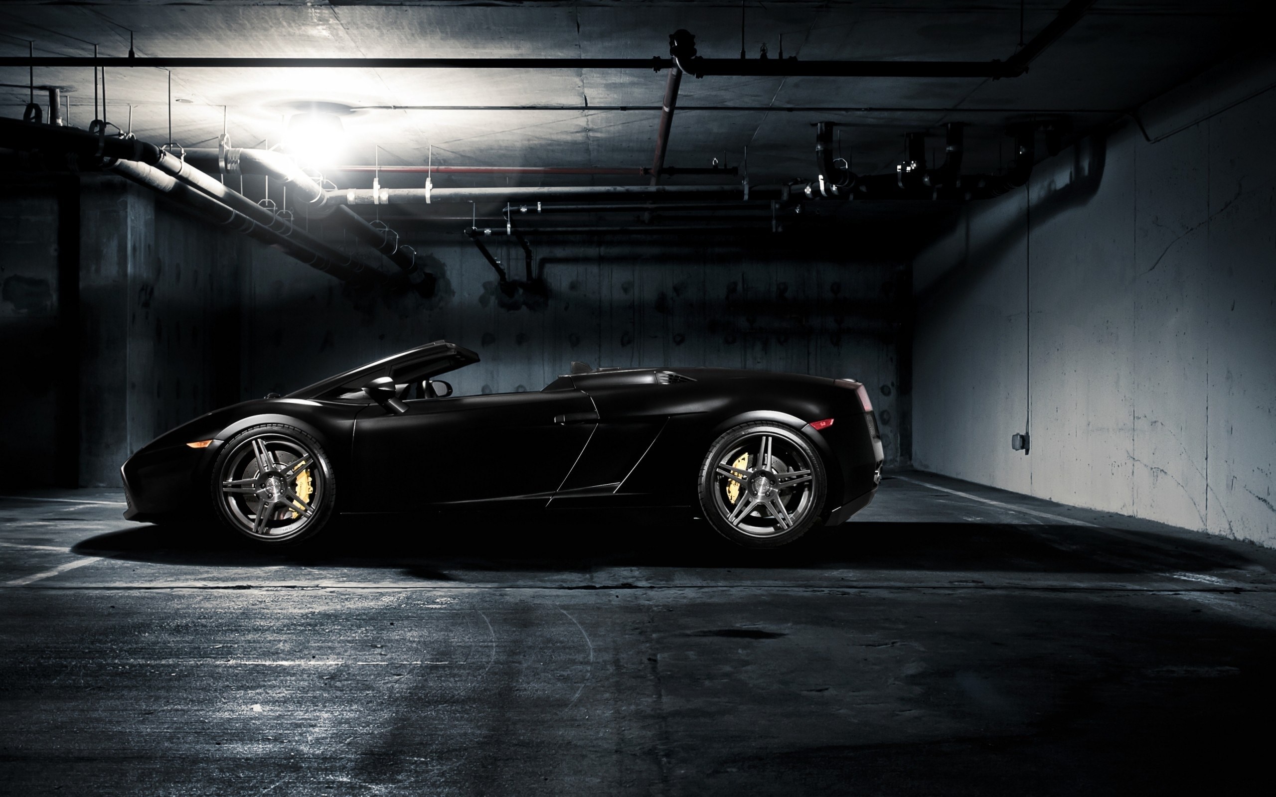 Black Lamborghini Gallardo Convertible Wallpaper HD
