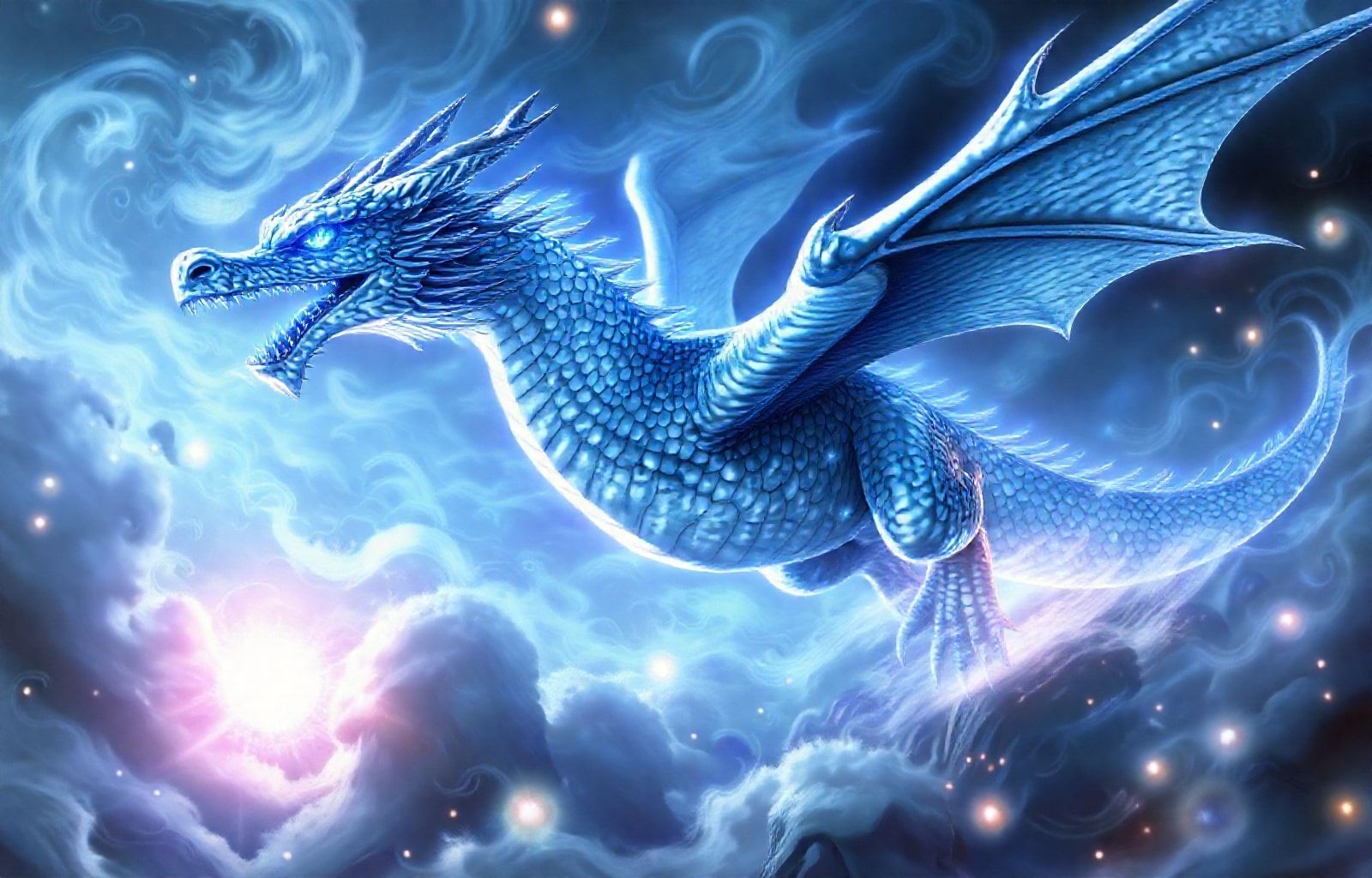 Blue Eyes White Dragon Wallpaper