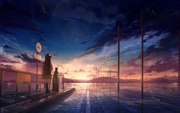 Anime Sunset Wallpaper