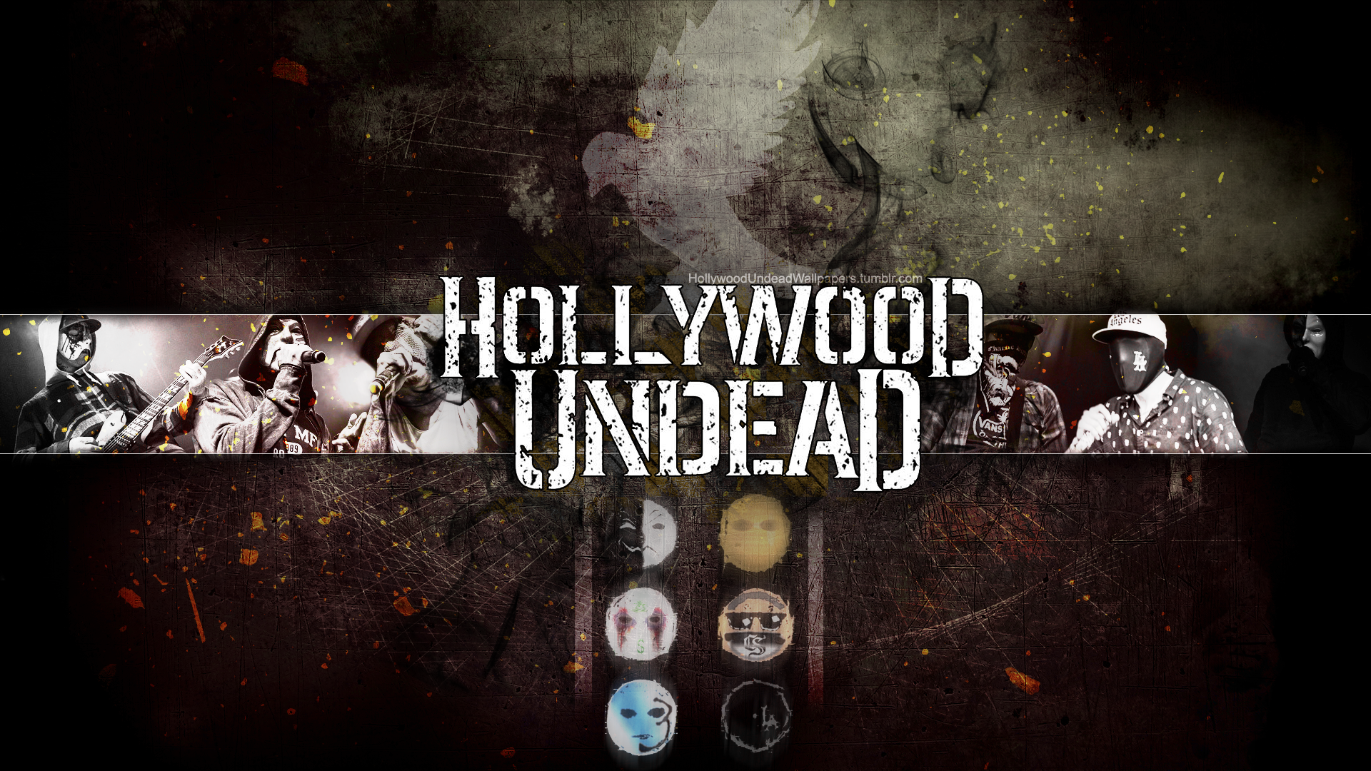 Hollywood Undead   DotD Wallpaper w Mask Icons by emirulug on