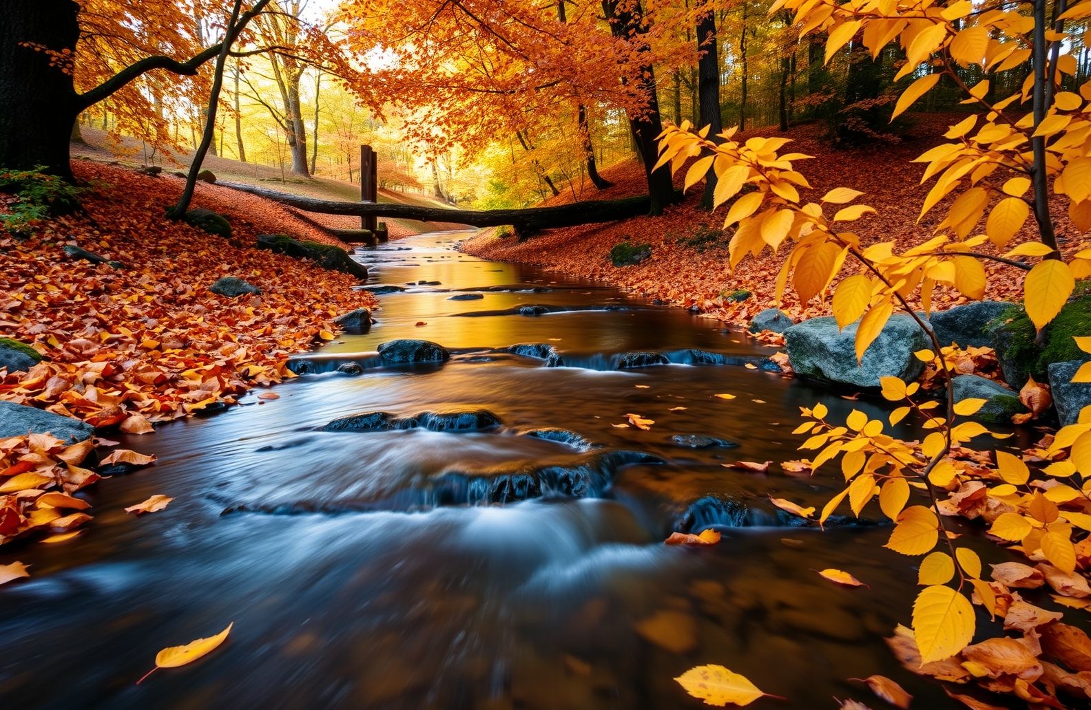 Autumn Stream Wallpaper