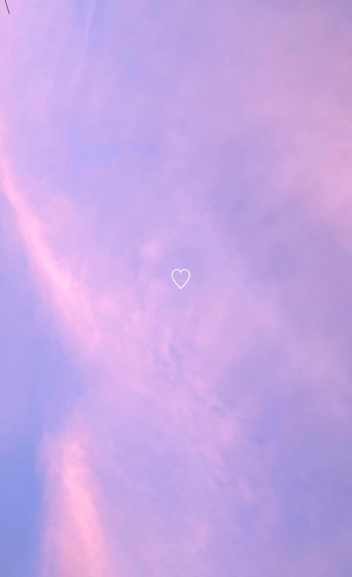 Heart And Clouds Lavender Pastel Purple Aesthetic