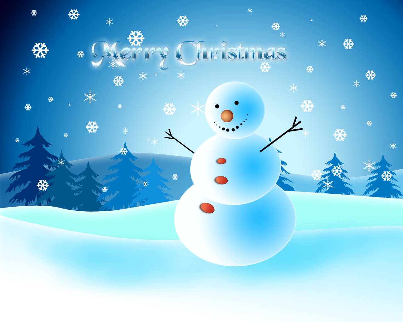 Wallpaper Snowman Christmas