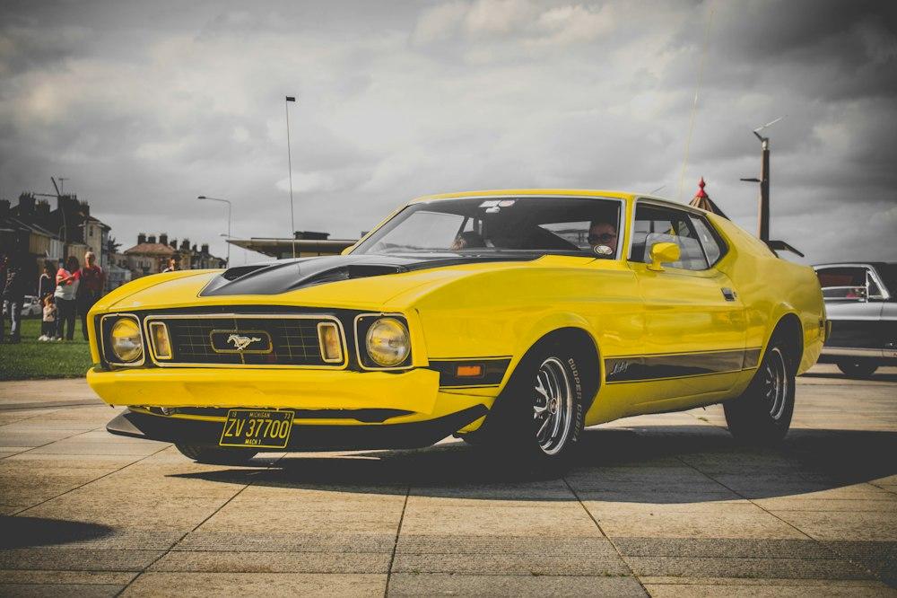 Yellow Ford Mustang Coupe Photo Car Image