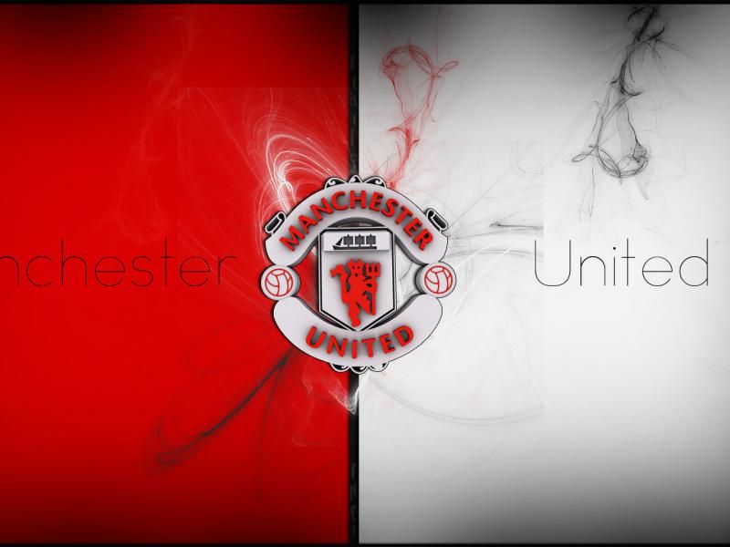 Artistic Wallpaper Of Manchester United Logo And Red White Background
