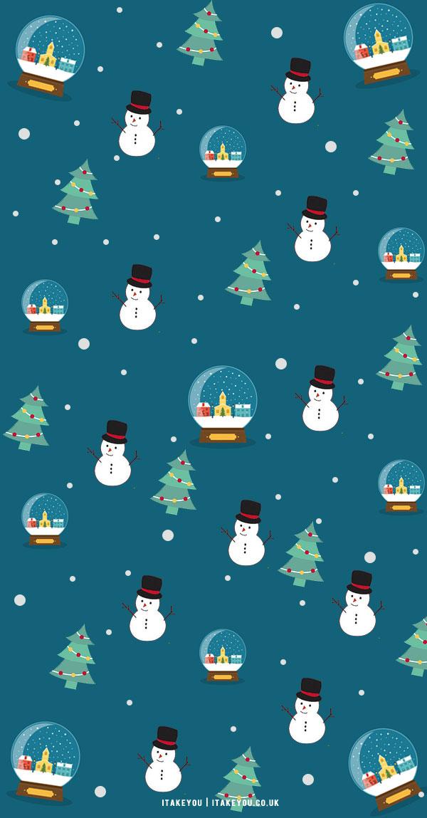 Christmas Wallpaper Ideas Snowman Snow Globe I Take You