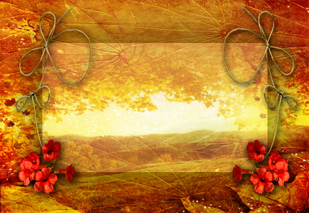 Autumn Leaf Frame Background For Powerpoint Nature Ppt