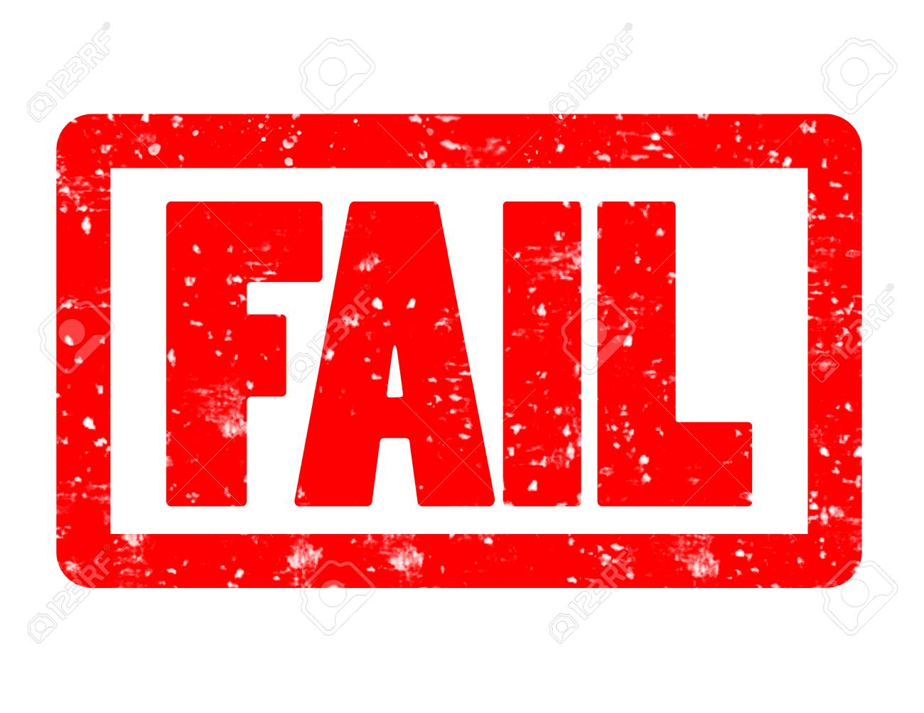 Fail Red Rubber Stamp On White Background Sign
