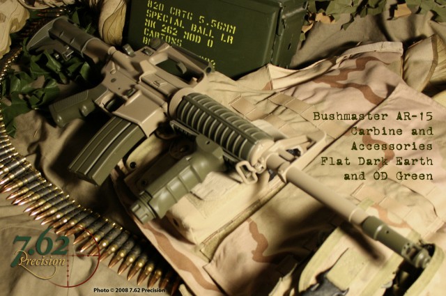 Bushmaster M4 style AR 15 Carbine OD Dark Earth Guns Wallpapers
