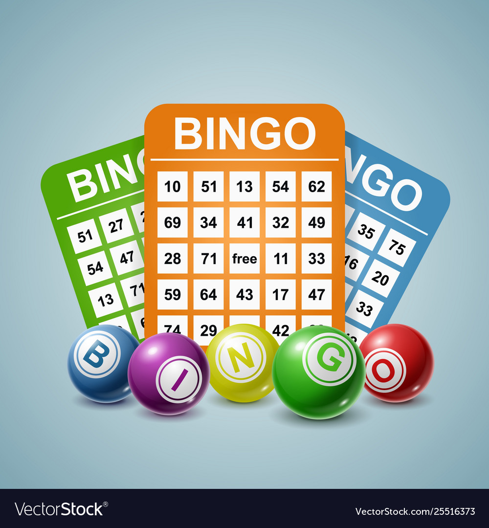 Bingo ball and tickets background Royalty Free Vector Image