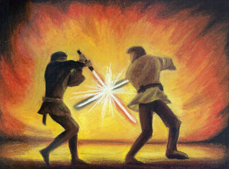 Obi wan vs Anakin by beewee 800x592