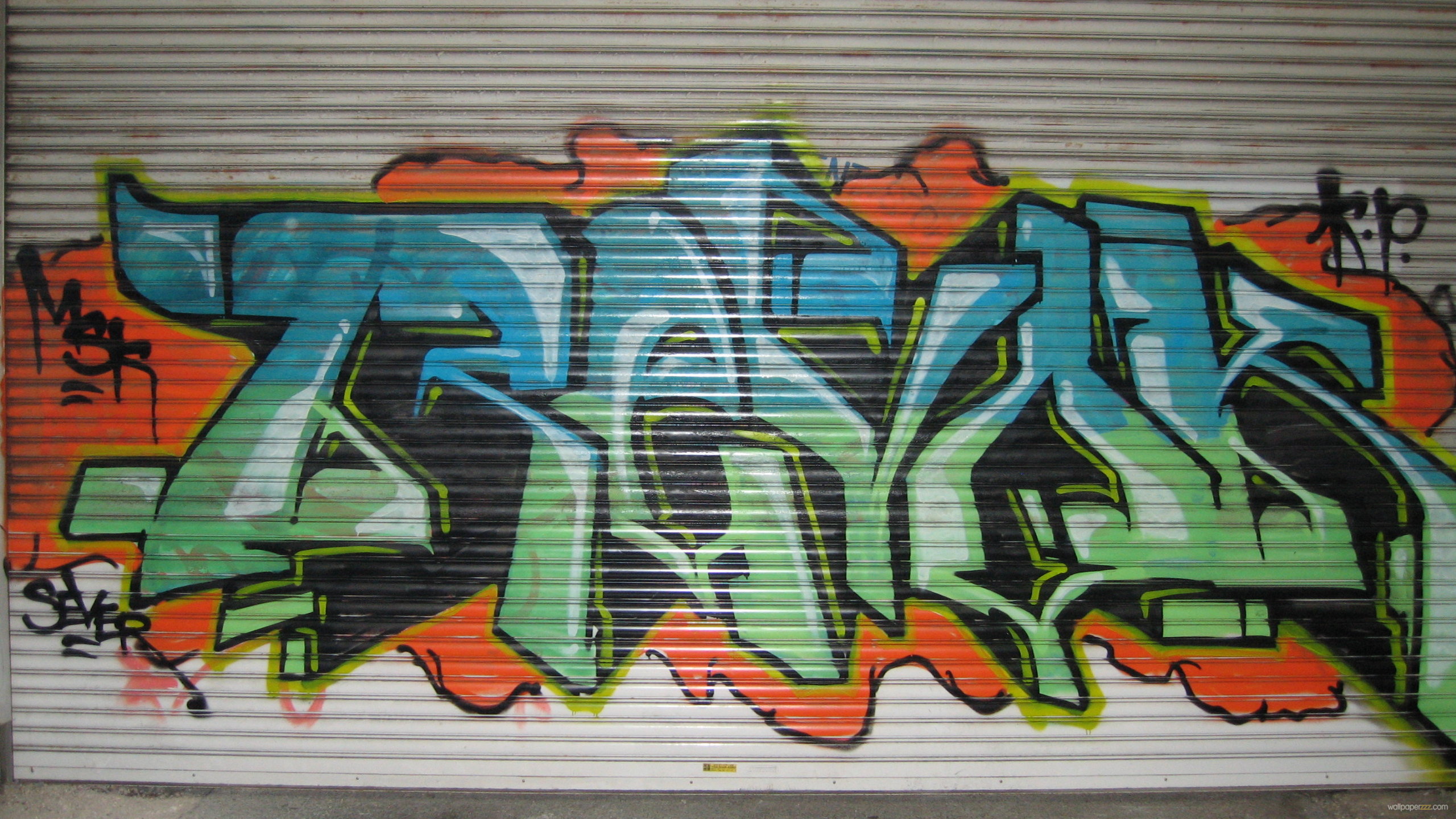 Graffiti On A Garage Door HD Wallpaper