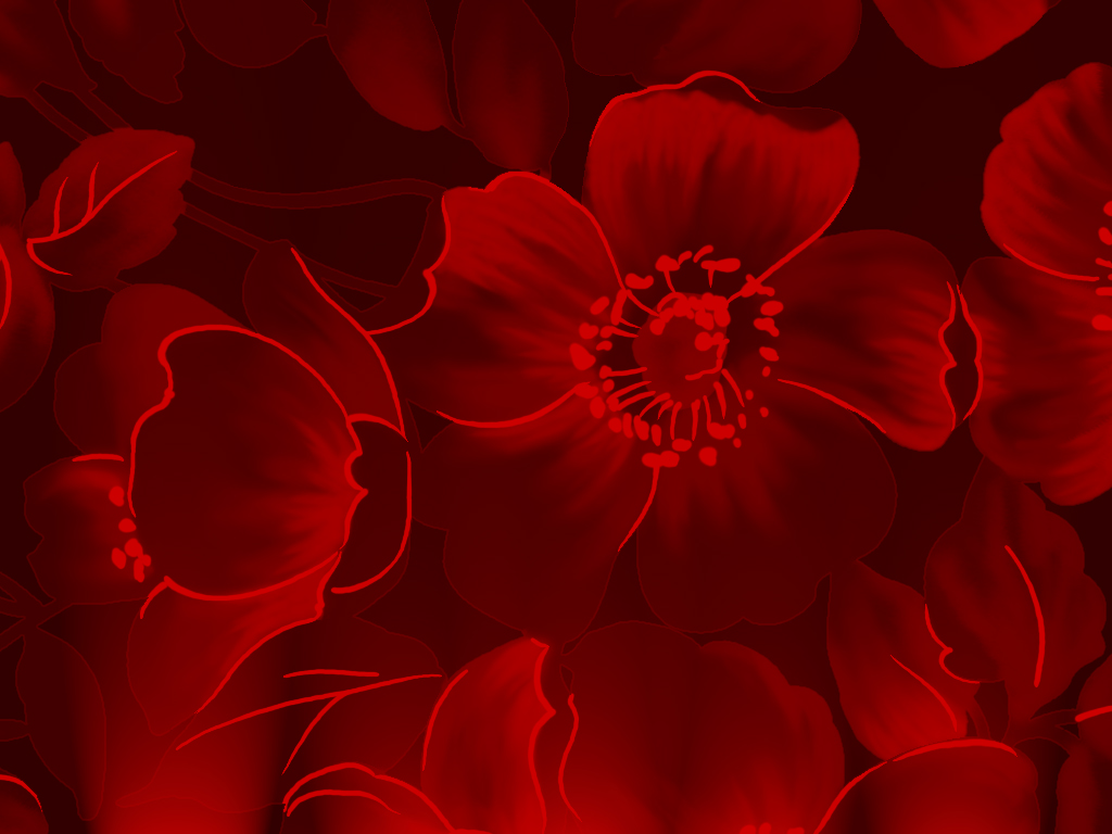 Glowing Red Flower Wallpaper