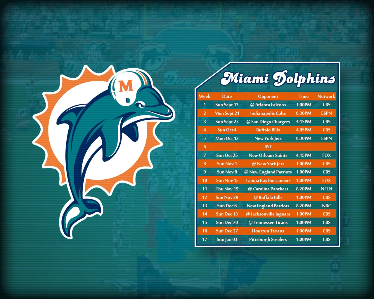 Thread Miami Dolphins Schedule Wallpaper