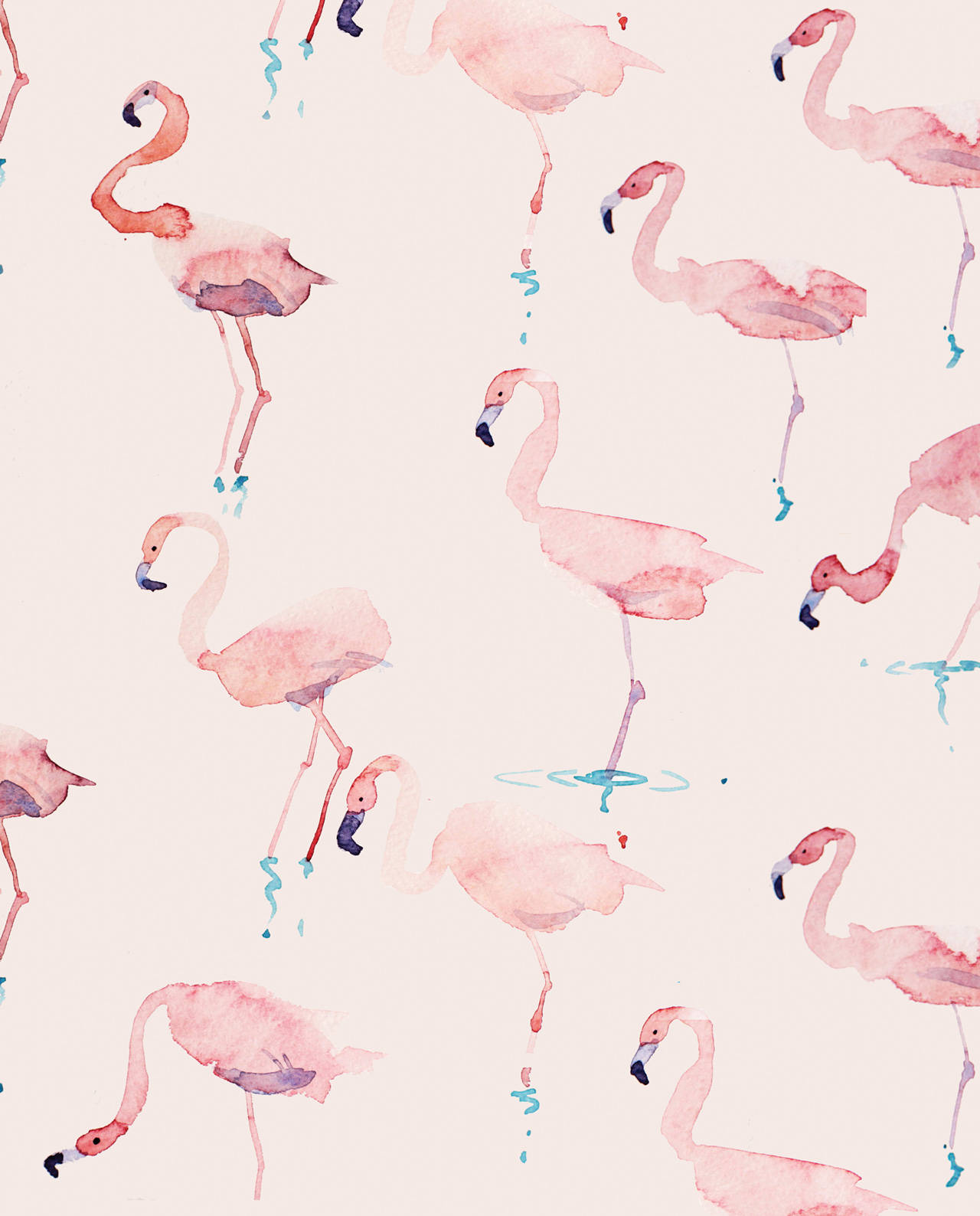 Flamingo Pattern In Watercolor Illustration U9xgingezolgajd7 Wallpaper