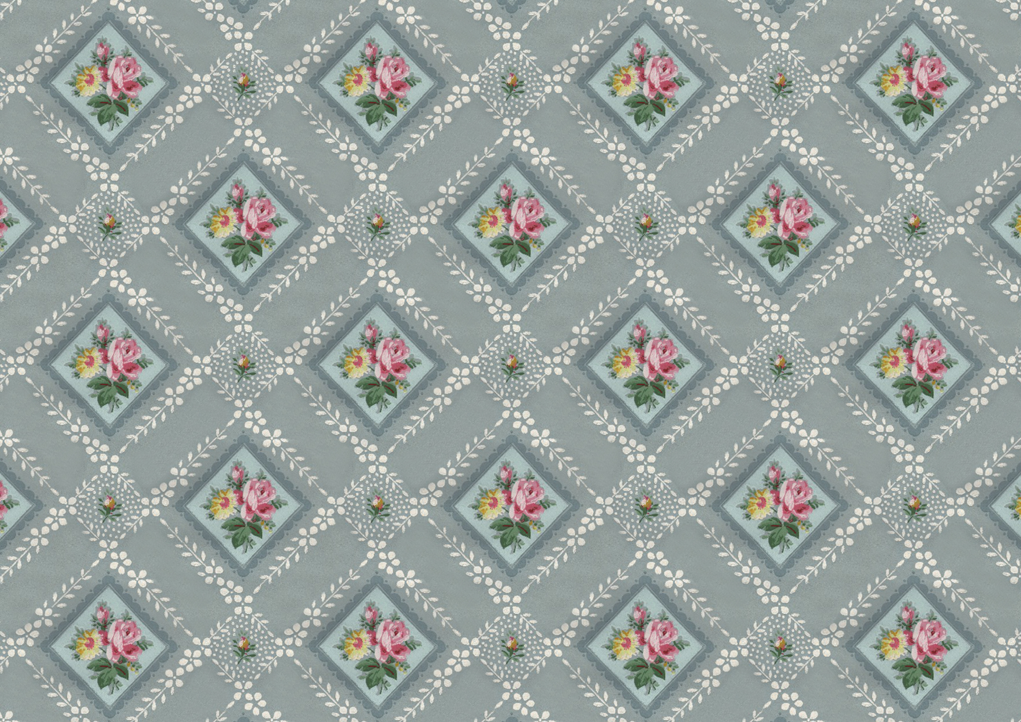 Vintage Floral Wallpaper Pattern And Printable Paper Wings Of Whimsy