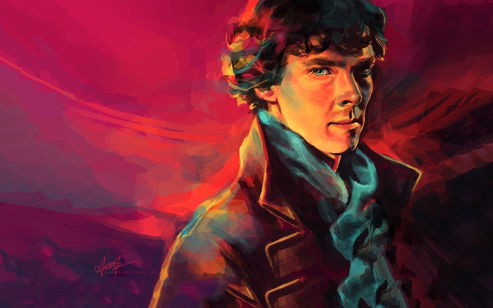 Paintings Men Bbc Sherlock Holmes Artwork Benedict Cumberbatch