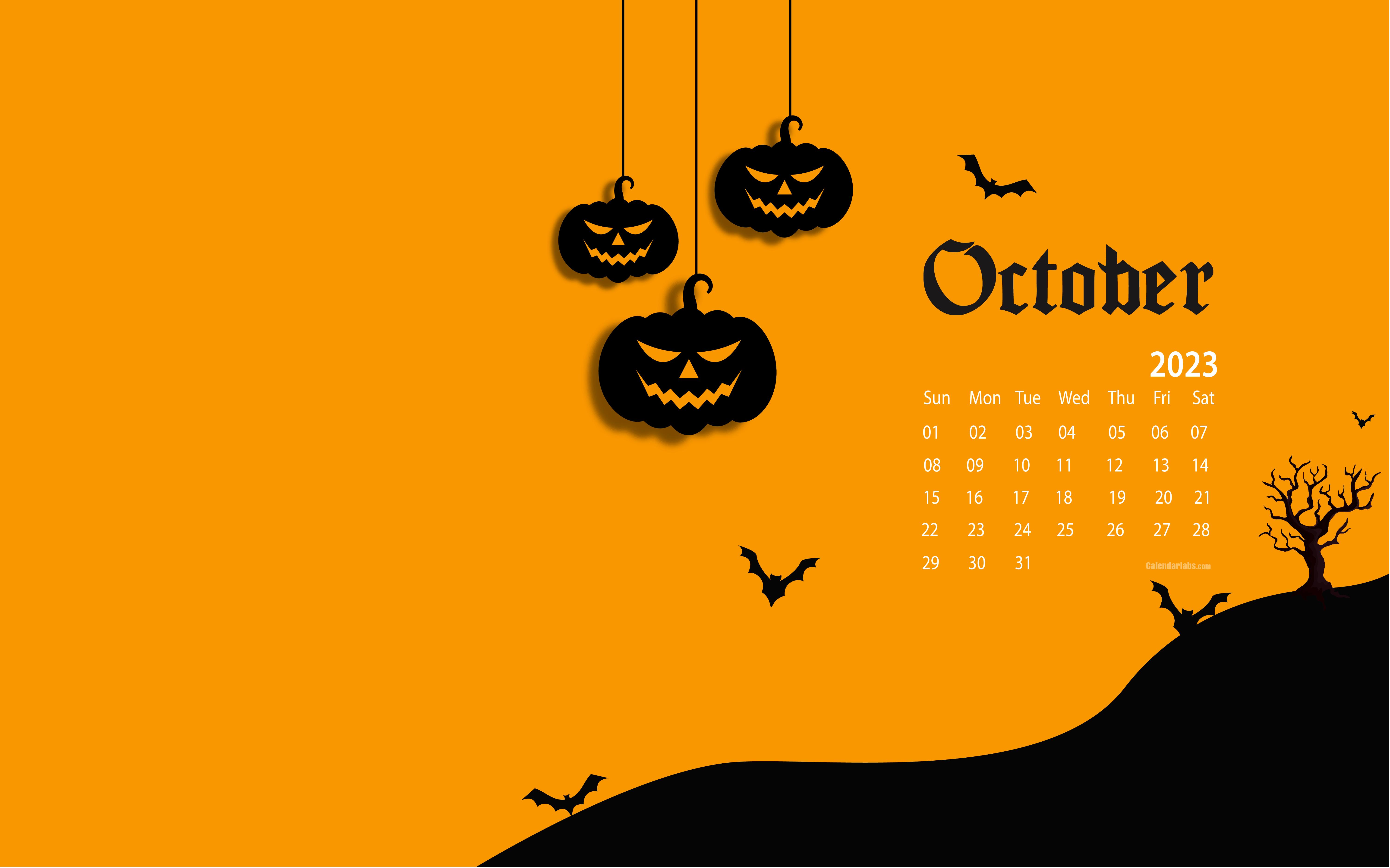 October Desktop Wallpaper Calendar Calendarlabs